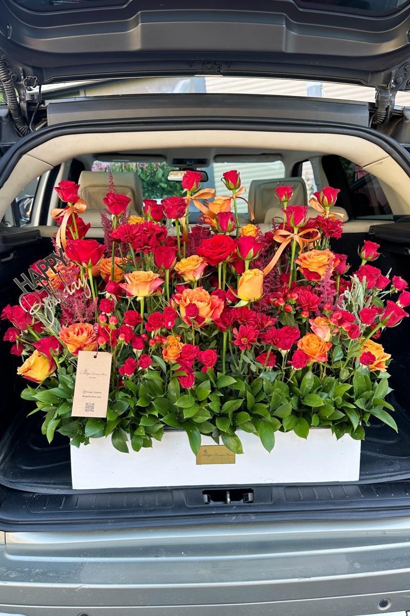 جعبه گل قرمز سلطنتی