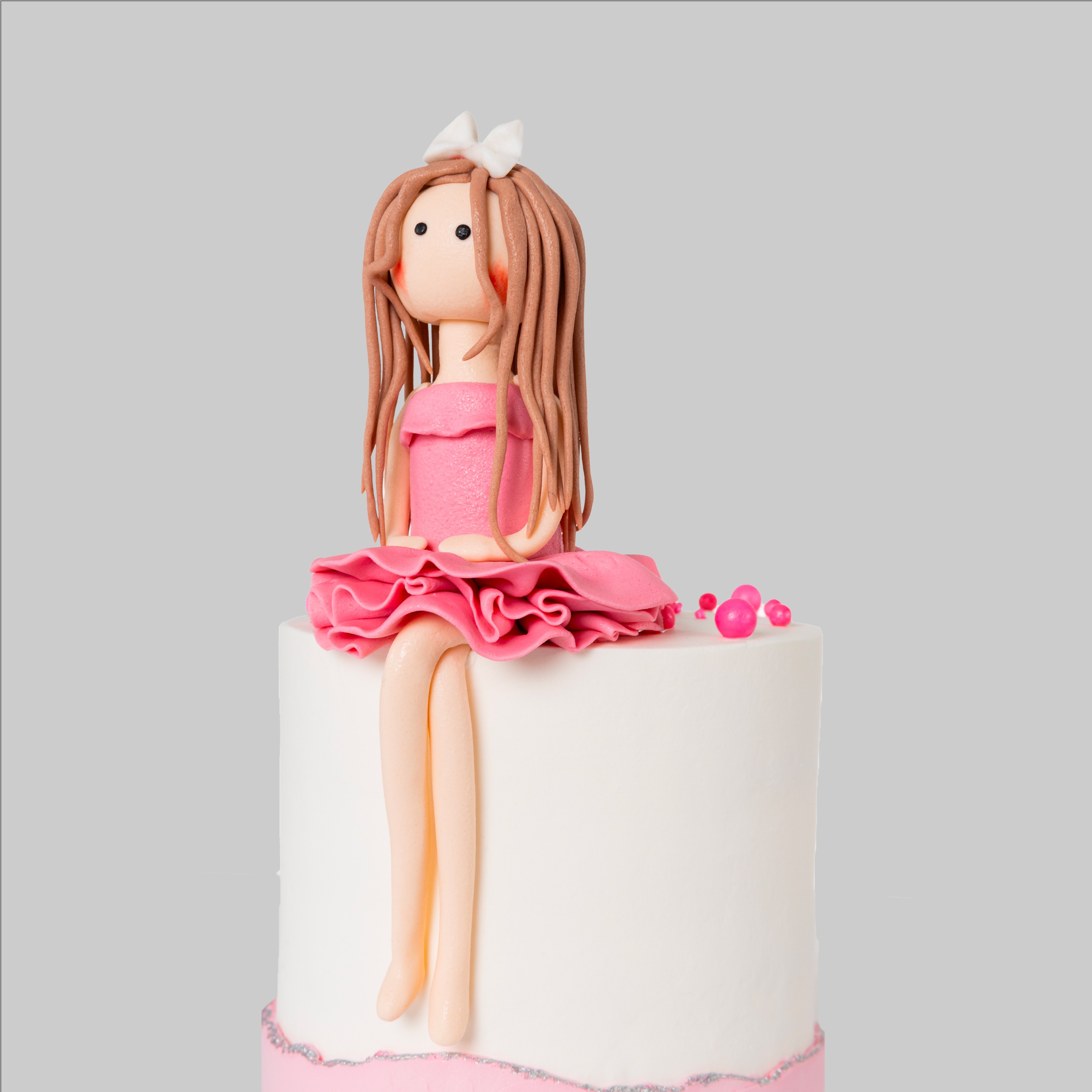 كعكة تصميم الطفل الوردي